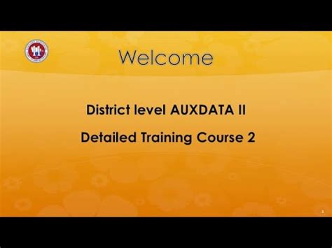 auxdata ii|auxdata ii training.